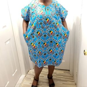 African fashion print midi dresses